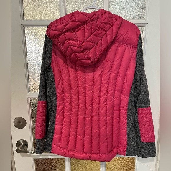 Calvin Klein Performance Down puffer Pullover Jacket Hot Pink & Grey LARGE - Picture 3 of 9